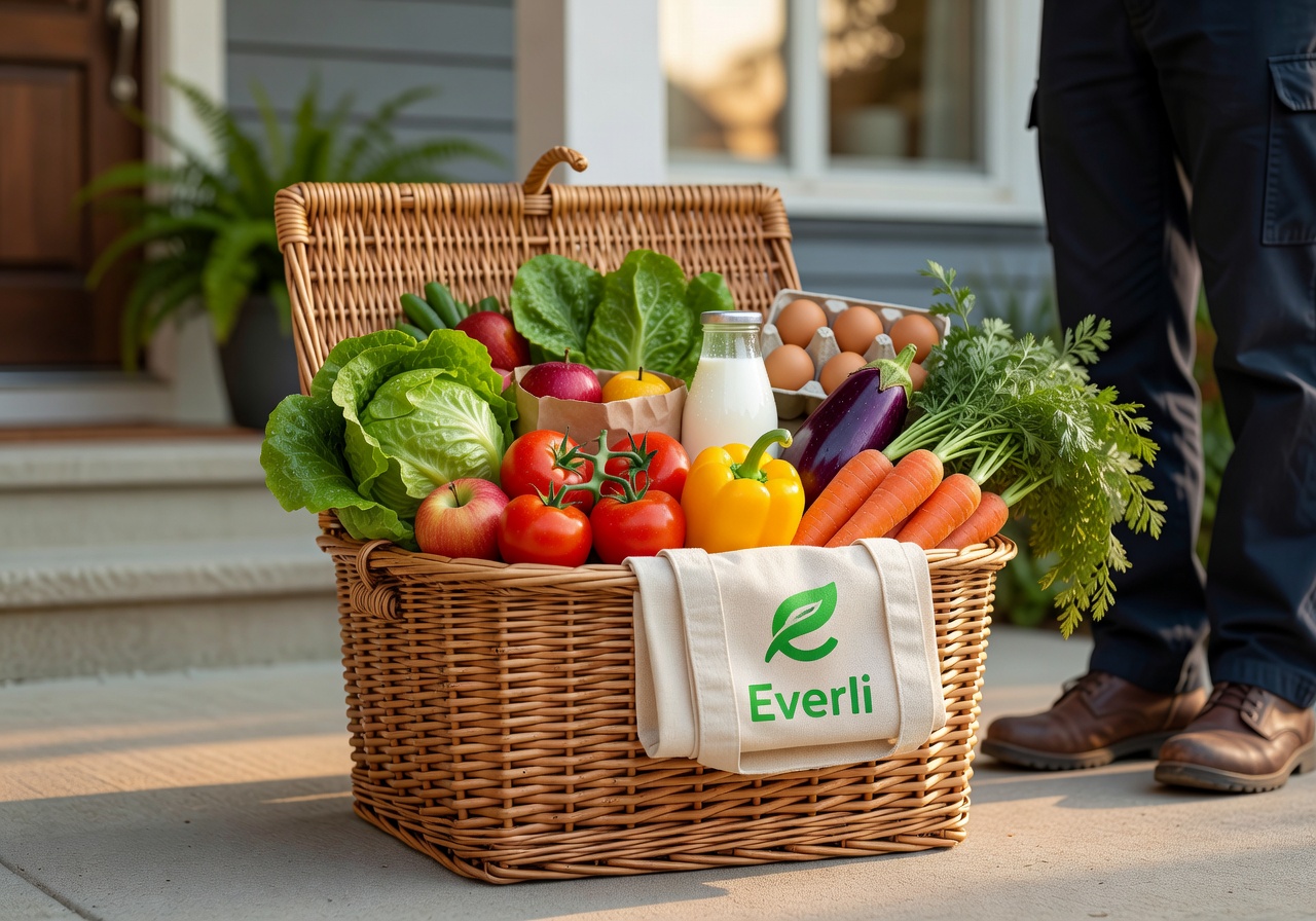 Fresh grocery delivery service representing Everli online marketplace