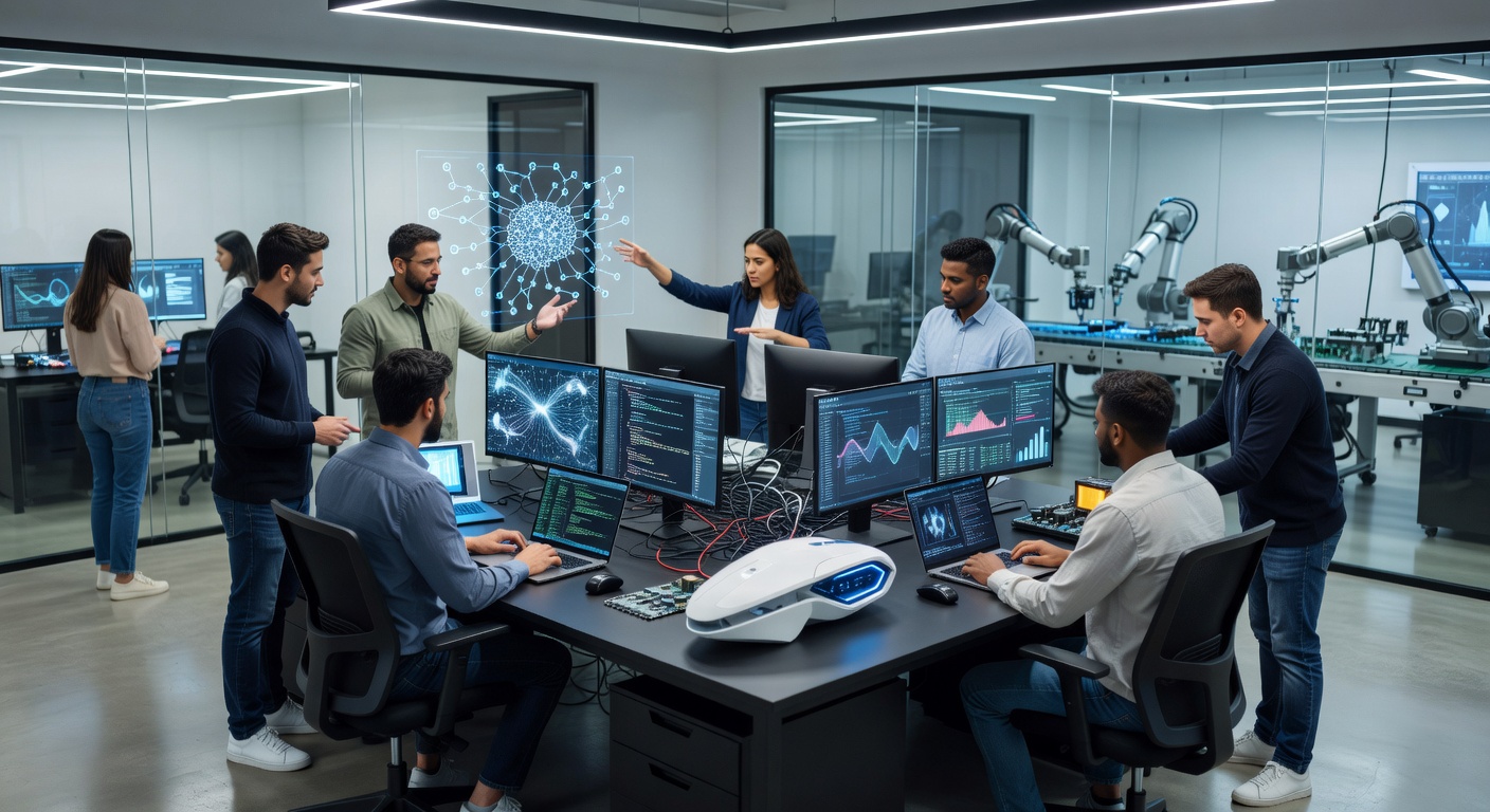 Startup company hero image showing innovation and technology